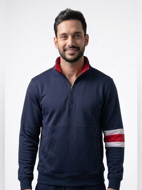 Bleecker & Mercer Men's 1/4 Zip Windbreaker Jacket Blue Size‎ L